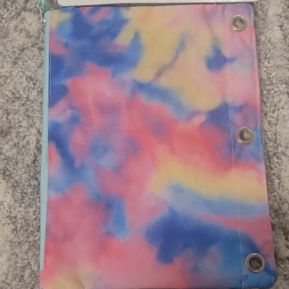 Two colorfull Binder Pouch bundle, Pencil Case, with a flexible ruler.